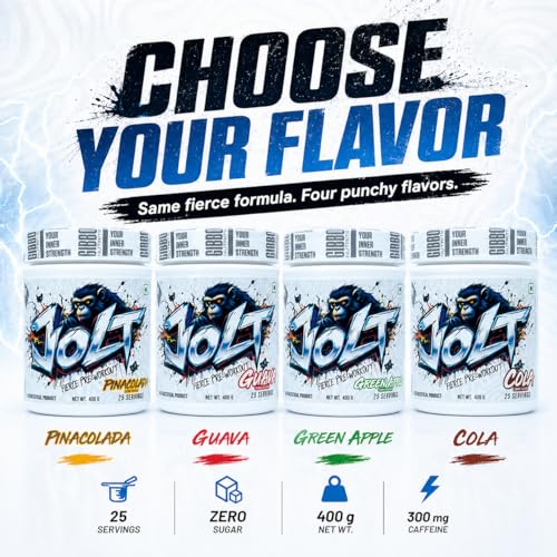 Image of GIBBON JOLT Fierce Pre-Workout 400g | 7000mg Citrulline, 5400mg Beta-Alanine, 300mg Caffeine, 1000mg Taurine | Zero Sugar, 25 Servings, Vegetarian, Gluten Free | Cola Flavour