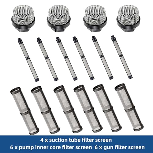 Image of (4+6+6) Pack 246385 246384 287032 Spray Gun Filter Set | Fits for Graco 390 395 490 495 495 595 3400 Airless paint sprayer，Including Pump Inner Core Filters