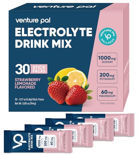Image of Venture Pal High Sodium Sugar Free Electrolytes Powder Packet, Zero Calories Hydration Packets with Vitamin, Sodium, Potassium & Magnesium, Electrolyte Drink Mix, Keto Friendly, Vegan, 30 Count