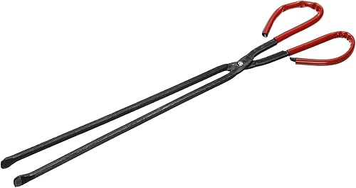 Miniatura 6 de uxcell Pinza para tijeras, 20.5 in de acero al carbono para chimenea, recogedor de leña, herramienta de recolección de carbón (negro)