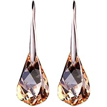 Quartz Stone Lymphatic Drop Earrings, 2 Pairs Champagne, Copper, Unisex, 4 Count