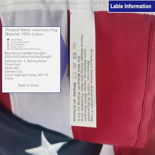 Homissor 100% Cotton Flag American Flags 3x5 Ft New Cotton USA Flag Heavy Duty Outdoor Fade Resistant Embroidered Stars by Homissor - Image 8