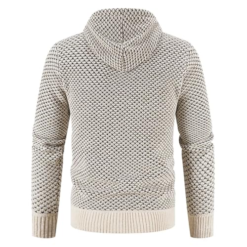 Hamthuit Men Cardigan Sweater Thick Warm Hooded Casual Sweatercoat Mens Solid Zipper Knitted Cardigan Sweaters2
