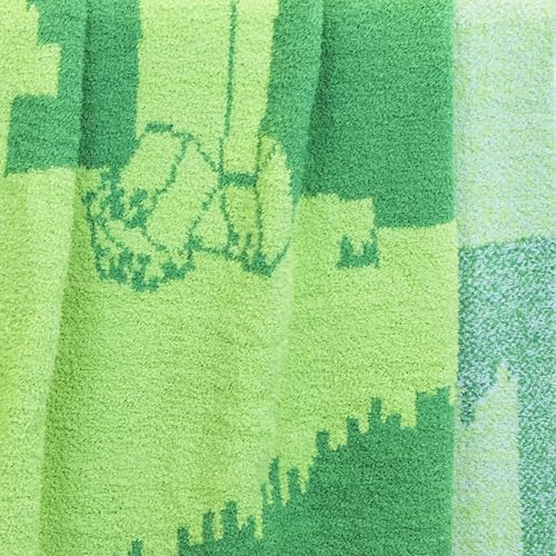 Image of Jay Franco Minecraft Creeper Feather Knit Fluffy Throw Blanket - Fuzzy Blanket Measures 50 x 60 Inch - Super Soft Lightweight Gamer Bedding