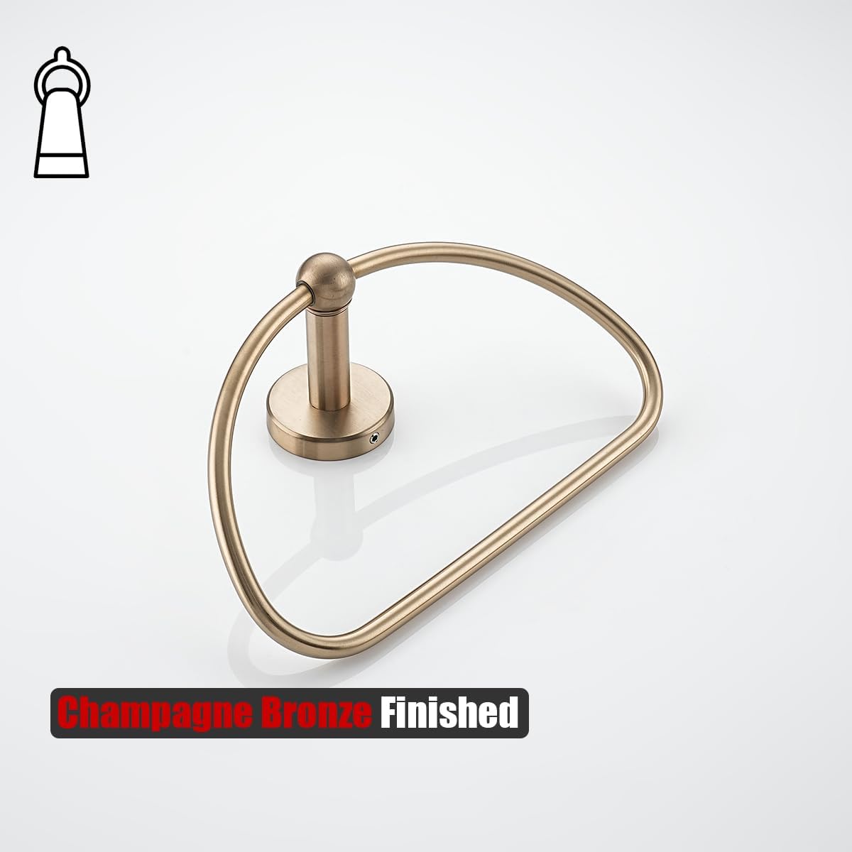JQK Towel Ring Champagne Bronze, Stainless Steel Half Ring Towel Holder for Bathroom, 7 Inch Wall Mount, TR160-CB