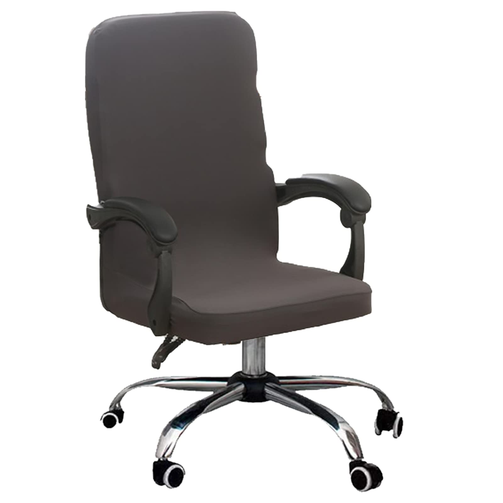 Coprisedia Da Ufficio Con Schienale Alto Estensibile, Lavabile, Con 2 Copribraccioli – Universale Per Sedie Girevoli, Grigio, Taglia XL