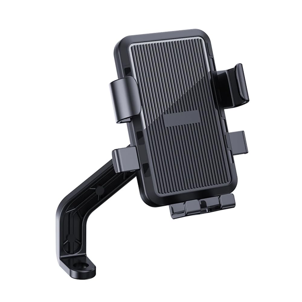 Casotec Motorcycle Rearview Mirror Mobile Holder | Universal Anti-Slip Clamp with Secure Grip | Adjustable Phone Mount for Bikes & Scooters | Shockproof & Durable Design | Black