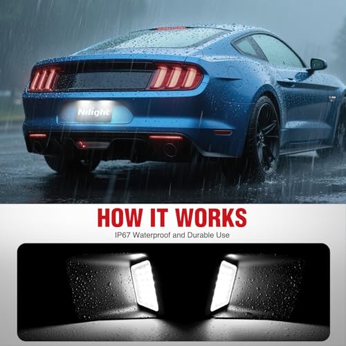 Image of Nilight 2PCS License Plate Lights for 2010 2011 2012 2013 2014 Ford Mustang