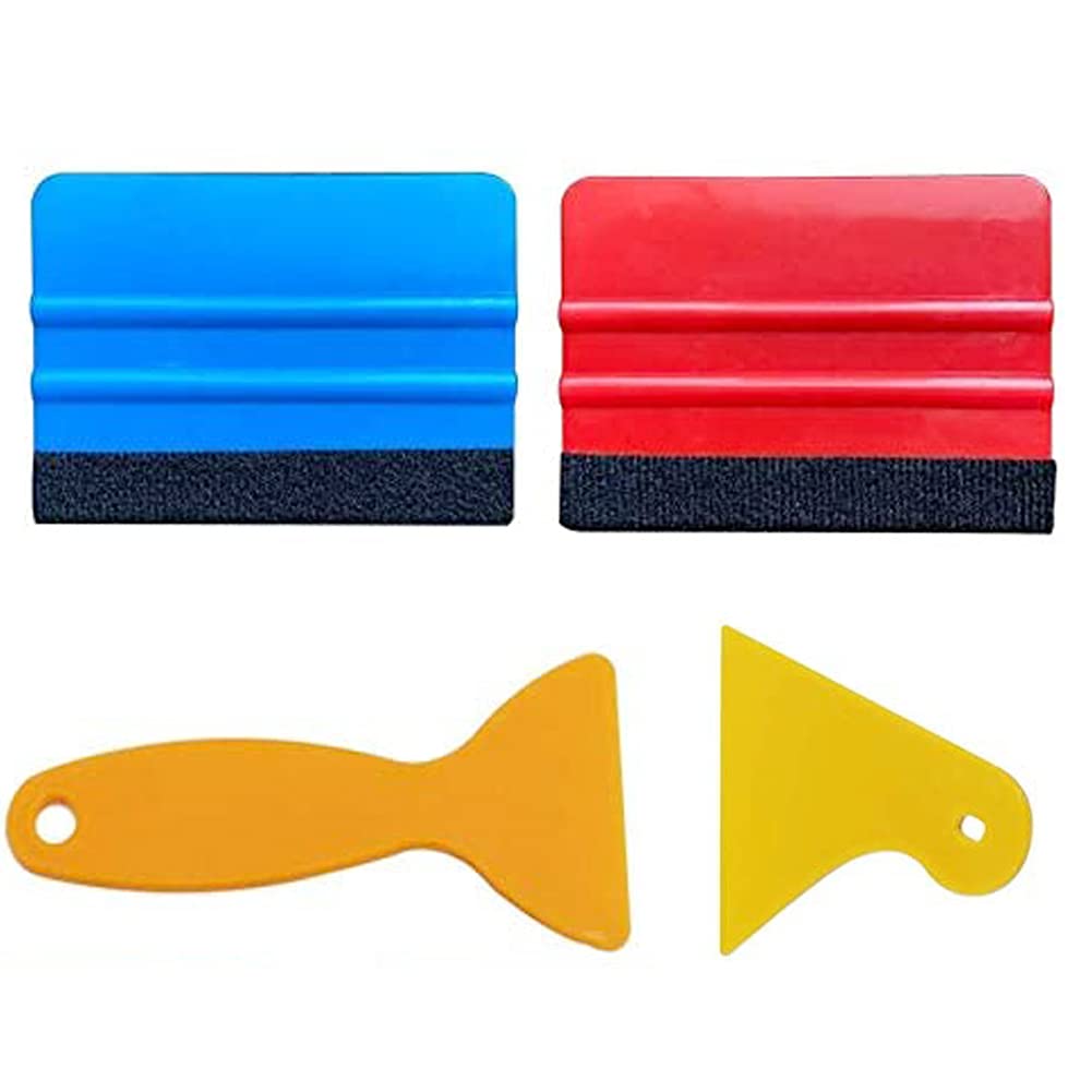EUYuan 4 Pack Car Wrapping Tool Kits,4 Inch Vinyl Wrap Squeegee Applicator Tool for Vinyl Installation,Sticker Installation,Wall Decals,Window Tint