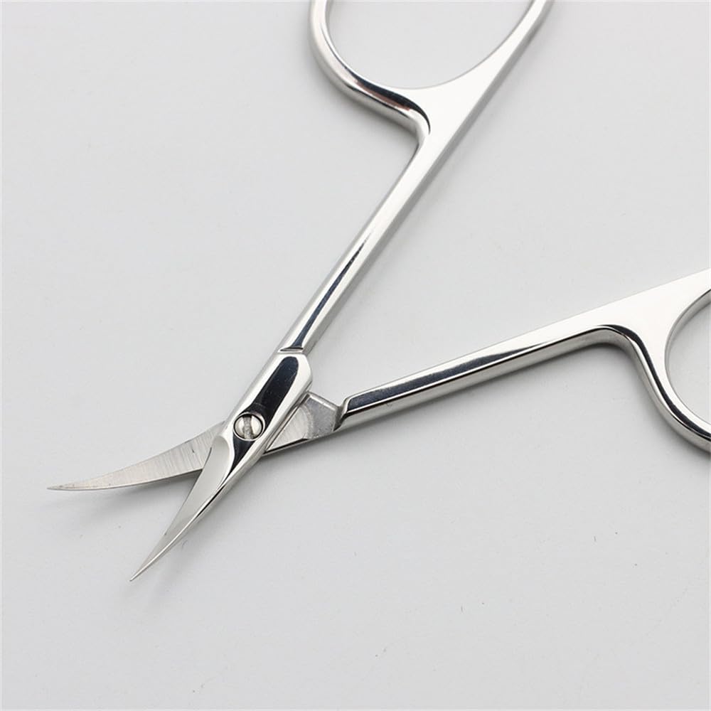 Tijeras para cutículas con punta de deformación, mango antideslizante, para manicura, de acero inoxidable, para uñas, recortador de cutículas, tijeras para cutículas 01