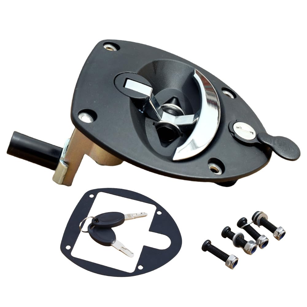 Photo 1 of T Handle Latch Single Point Compression Latch for Rv Truck Door Tool Box Lock Replacement Universal T-Handle Lock (Black+Silver)