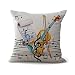 coussin Instrument de musique violon coloré brillant Note de musique Creative Art Taie d'oreiller Home Bar Club de voiture Lit canapé Décor coussin （45 x 45 cm) My-c1085–01