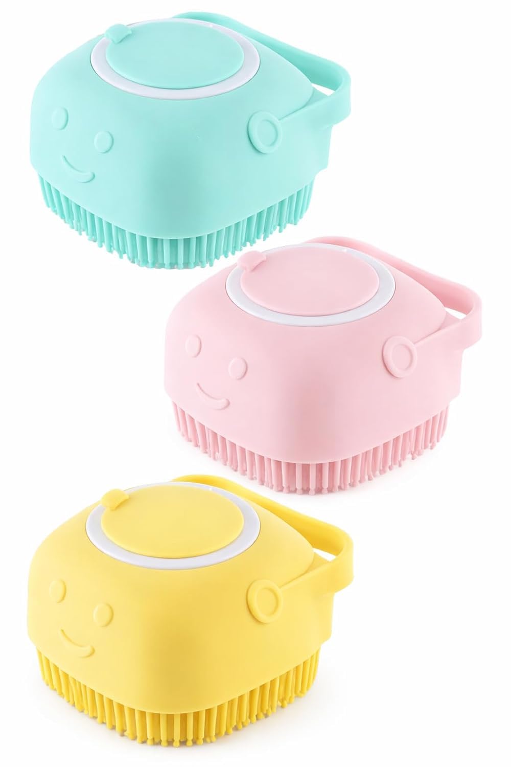 Body Scrubber With Soap Dispenser For Shower Silicone Exfoliating Brushes Soft Body Exfoliator Bath Loofah For Kids Women Men And Pets (Multicolor)(3 Pcs)-image-10