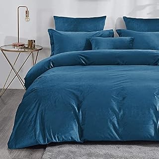 Yorkshire Bedding Duvet Cover King Size Crushed Velvet Green Bedding Bed Set 3 Piece Ultra Soft Thick Hypoallergenic Modern Quilt Cover + 2 Pillow Cases