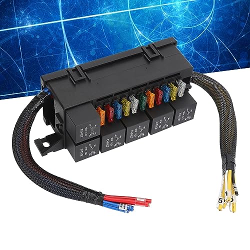 Caixa de relé de Fusível, 12v 6 Caixa de relé de relé à Prova d'água Design z Suporte e Tampa de Bl