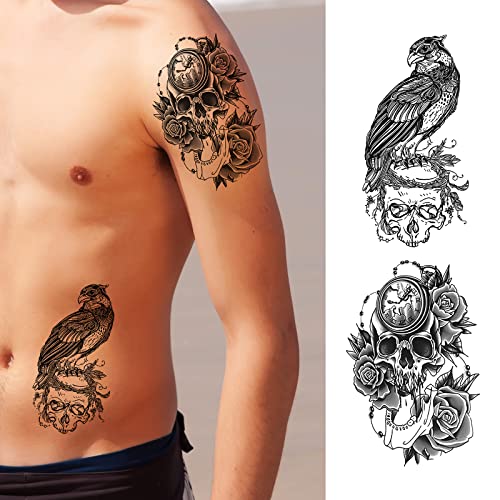Temporary Tattoos For Men And Teens（15 Sheets ）, Half Arm Temporary Tattoos For Halloween,Realistic Sleeve Tattoos Waterproof And Long Lasting #TOP6