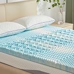 SINWEEK 2 Matelas de pouce Topper 5-Zone Matelas en mousse de mémoire Topper pression Relieve Soft Matelas Pad, certifié CertiPUR-US, bleu Twin Size