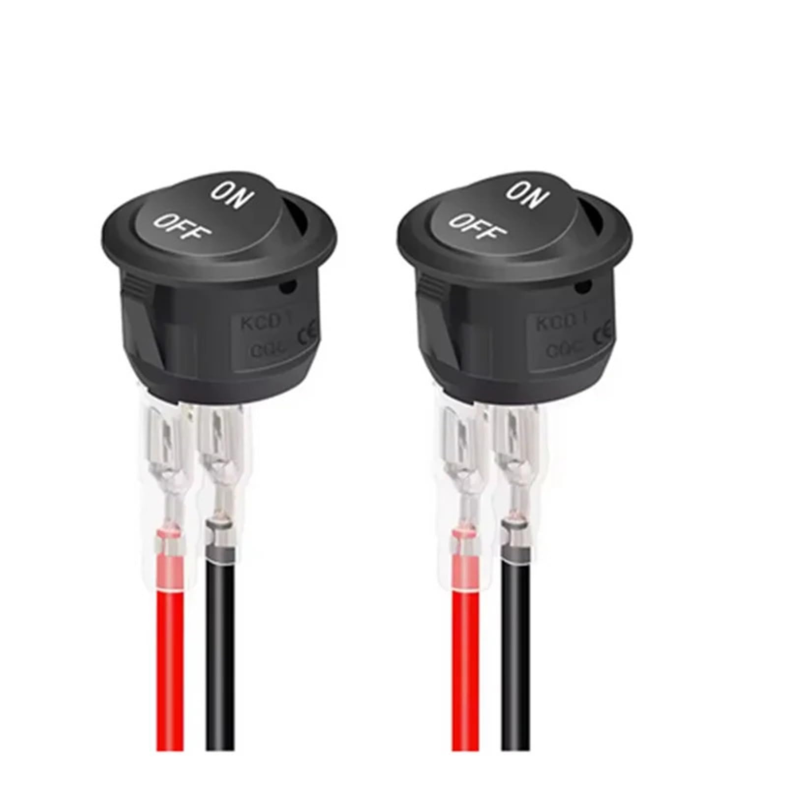 12V Round Rocker Switch AC 6A/250V 10A/125V SPST 2 Pin 2 Position On/Off Toggle Switch for Car Boat Automotive RV Black(2PCS)