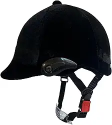 simhoa Capacete de Cavalos Veludo Preto com Boa Ventilação para Homens Mulheres Cap