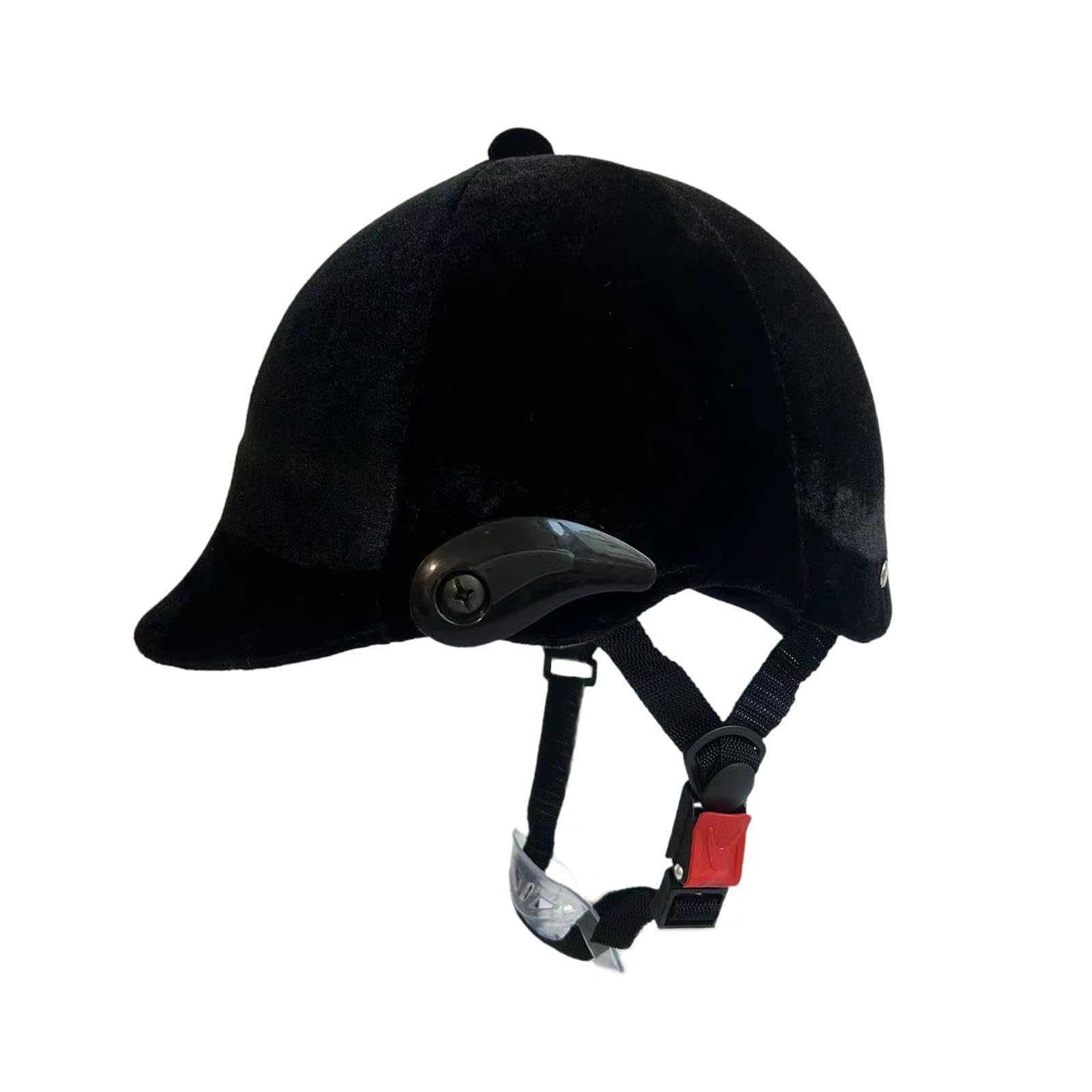 Perfeclan Horse Riding Helmet Cap with Good Ventilation Black Velvet for Adults Professional Horse Riding Equipment Equestrian Hat