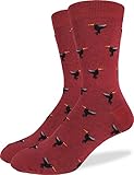 Good Luck Sock Men's Hummingbirds Crew Socks,Large (Shoe size 7-12),Red