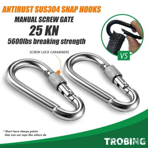 Image of Trobing Swing Swivel, 30KN Rotational Safety Device, 360 Rotator with Hanging Accessory for Aerial Yoga, Hanging Hammock, Web Tree Swing, Swing Spinner and Rock Climbing, Indoor and Outdoor