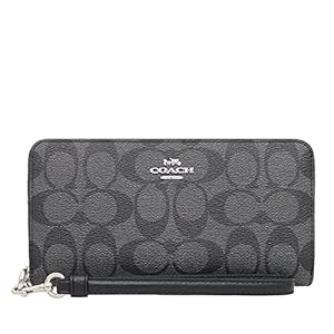 [コーチ] COACH 長財布 FC4452 C4452 ブラックスモーク×ブラック シグネチャー ロング ジップ アラウンド ウォレット （ストラップ付き） レディース [アウトレット品] [ブランド] [並行輸入品]
