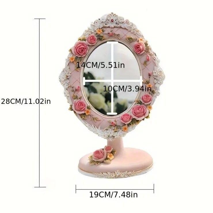 Amazon.co.jp: 【Bellechan Shop】アンティーク ローズミラー 卓上 鏡