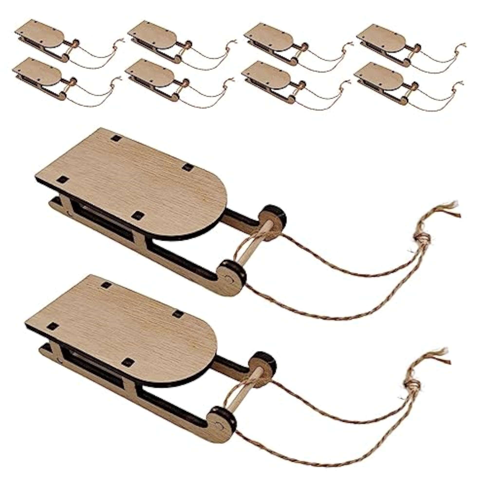 Miniature Wooden Sleighs, Unique Handcrafted Holiday Decor