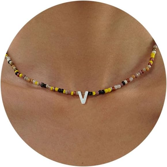 JSJOY ゴールドレイヤードイニシャルネックレス レディース カーブキューバチェーン 重ね着 楕円形 A~Zネックレス フィガロ 並行輸入品