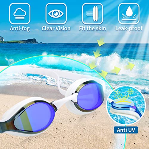 Dizokizo Swimming Goggles No Leaking Anti-Fog UV Protection Adjustable Professional Racing Swim Goggles for Adult Men Women - Image 3