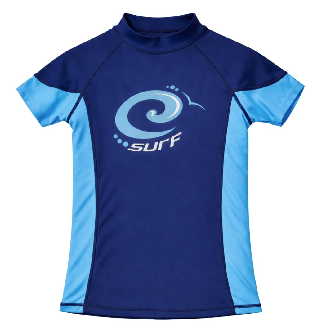 Kidz Swimmers Surf Boys Sun Protection Rash Vest UPF 50+ Estate Blue & Malibu Blue Size 13-14 Years