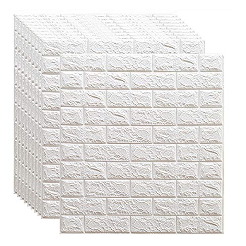 Papier peint adhésif 3D effet brique lavable et isolant pour murs intérieurs
