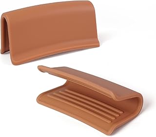 Carrotez Silicone Pot Holders, Heat Resistant Pot Handle Covers for Kitchen, Accessories for Cast Iron or Ceramic Dutch Ovens, 1 Pair (2 pcs) - Cinnamon