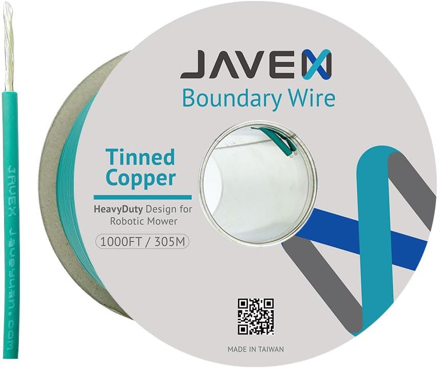 JAVEX Robotic Mower Boundary Wire Cable- Tinned Copper Heavy Duty Universal for Gardena, Husqvarvna, Worx & Other Lawn Auto-Mower Brands Installation Kit [3.4mm, 24x0.25mm] Green, 500M/1640ft
