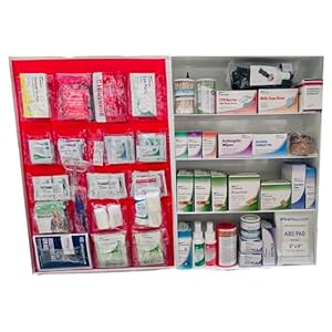 4-Shelf Metal 1st Aid Cabinet Class B, Large Capacity First Aid Wall Mount Medicine Cabinet, Secure Metal Med Box with Easy Access, Exceeds OSHA/ANSI Z308.1 2015, Over 775-Pieces