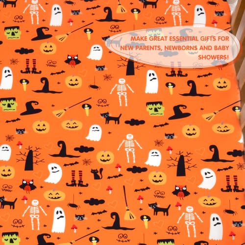 Image of JISEN Halloween Fitted Crib Sheets for Boys Girls 52x28 Inch Ghost