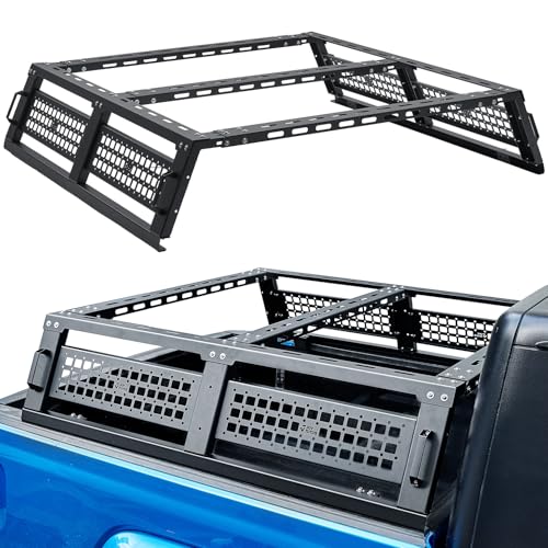 JOYTUTUS Overland Bed Rack Compatible with 2020-2026 Gladiator JT/ 2015-2026 Colorado&Canyon 14.96 High 900 LBS Bed Rack for Camp Tent with Molle Panel