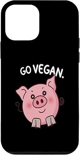 iPhone 12 mini go vegan funny pig typography illustration veggies Case