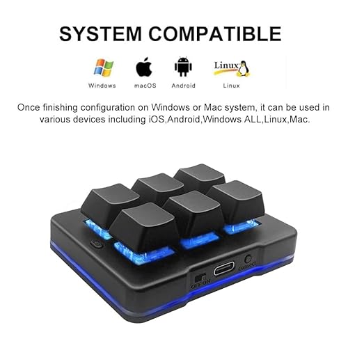 Eholy 6 Key Mini Keypad Wireless Usb Gaming Keyboard Macro Customized Programmable Osu Keyboard With Led Backlit For Video Games Osu Office Work Hid thumb #5