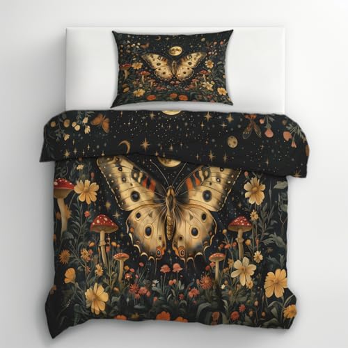 Parure de lit gothique réversible en microfibre douce avec zip résistant - 3