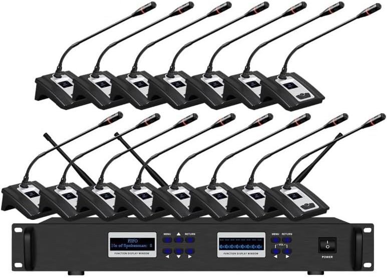 15 Microphones Digital Discussion System UHF Wirelss Conference Room Microphone