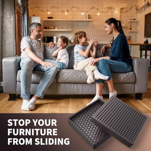Image of Ezprotekt Non Slip Furniture Pads, 4 Pcs 2.5 inch Rubber Caster Cups, Anti Skid Furniture Coasters for Hardwood Floors, No Slide Furniture Gripper, Floor Protector for Bed Couch Furniture Stoppers (Brown)
