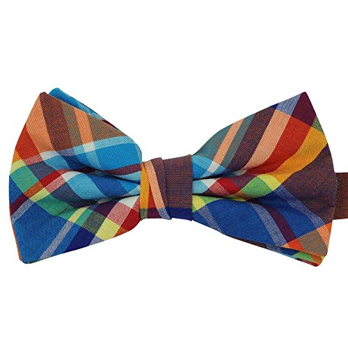 Ecravate - Noeud papillon style Madras typique multicolore. Ruban à revers Cover