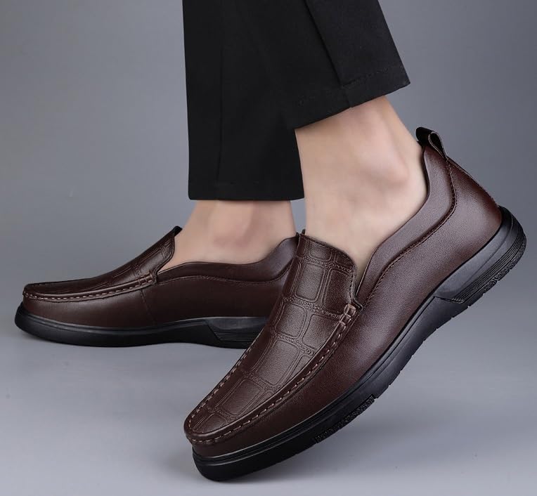 Men's Leather Oxford Dress Shoes Classic Slip-On Formal Business Casual Comfortable Loafers3