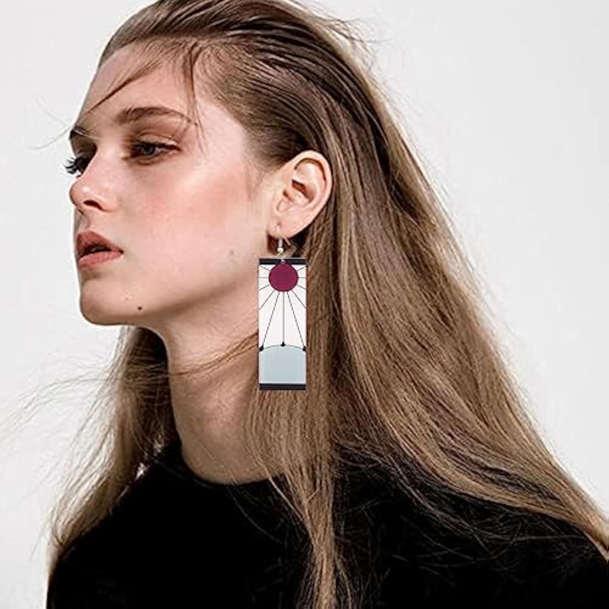Anime Kamado Tanjiro Hanafuda Drop Dangle Earrings for Women