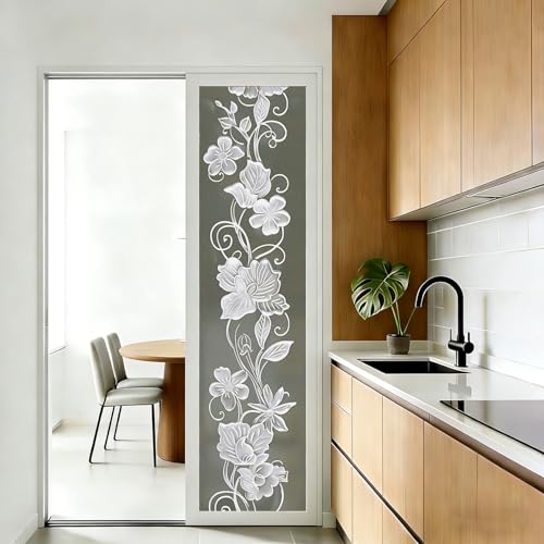 Vinilo Decorativo Frosted Blanco Floral 78.74x17.51 in miniatura 2