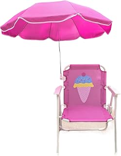 Silla de Playa para niños con Paraguas, Silla Plegable para niños, Asiento de Resistente al Desgaste con Sombra para Piscina, Patio, jardín, Viajes, césped