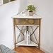 VECELO Corner Table for Small Spaces, Multipurpose Storage Cabinet Shelf Organizer with Flip Door in Living Room/Bedroom/Kitchen/Bathroom, Gold