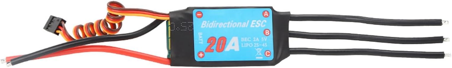 Brushless ESC Electronic Speed Controller, 20A 30A 40A 50A 60A Speed Controller, UBEC Output with Waterproof Design, Ideal for RC Ship Underwater Propeller (20A)